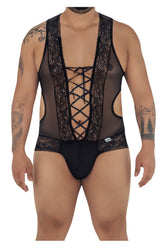 CandyMan 99557X Mesh-Spitzen-Bodysuit Farbe Schwarz